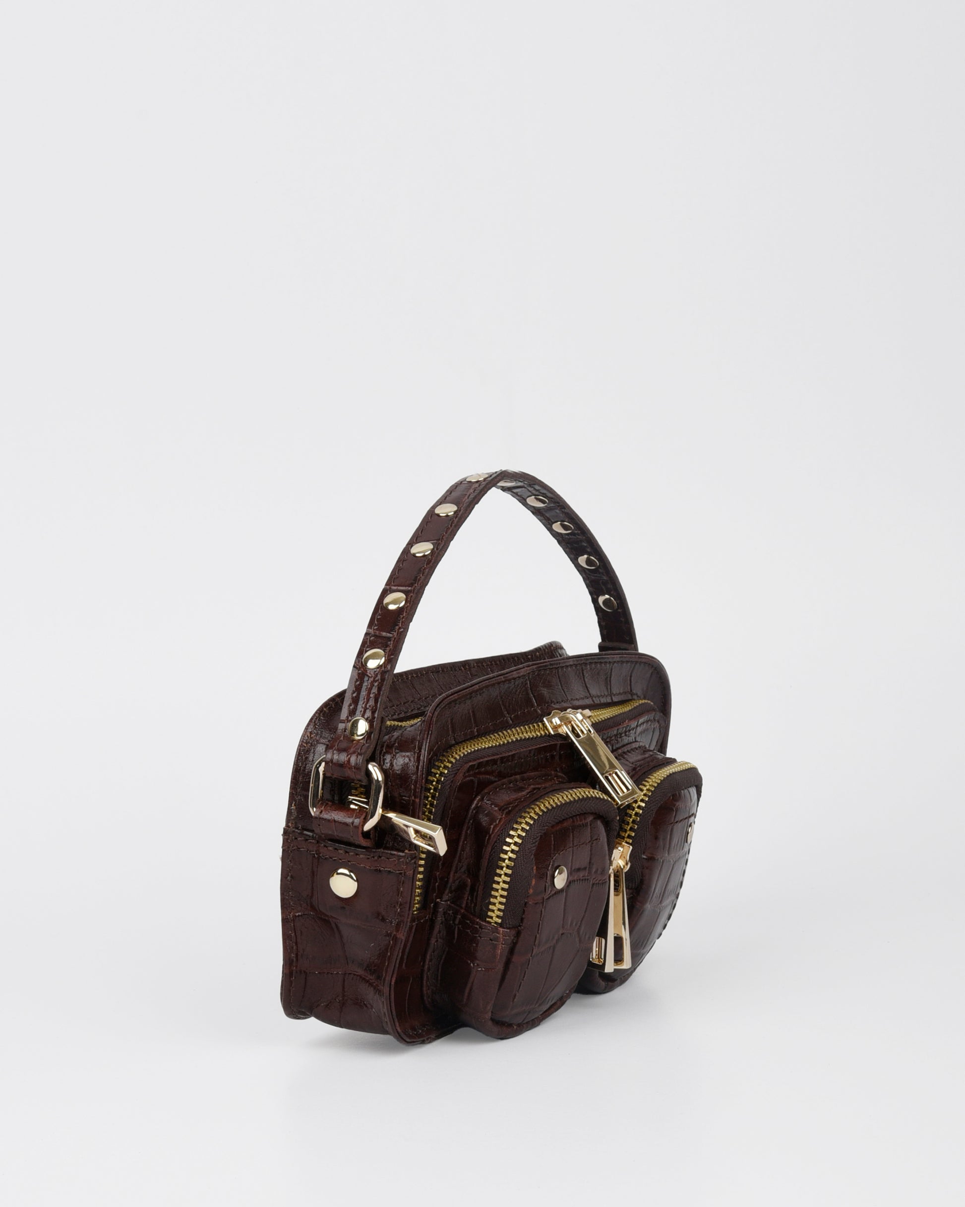 Núnoo Helena Texas Brown w. Gold Small bag Brown