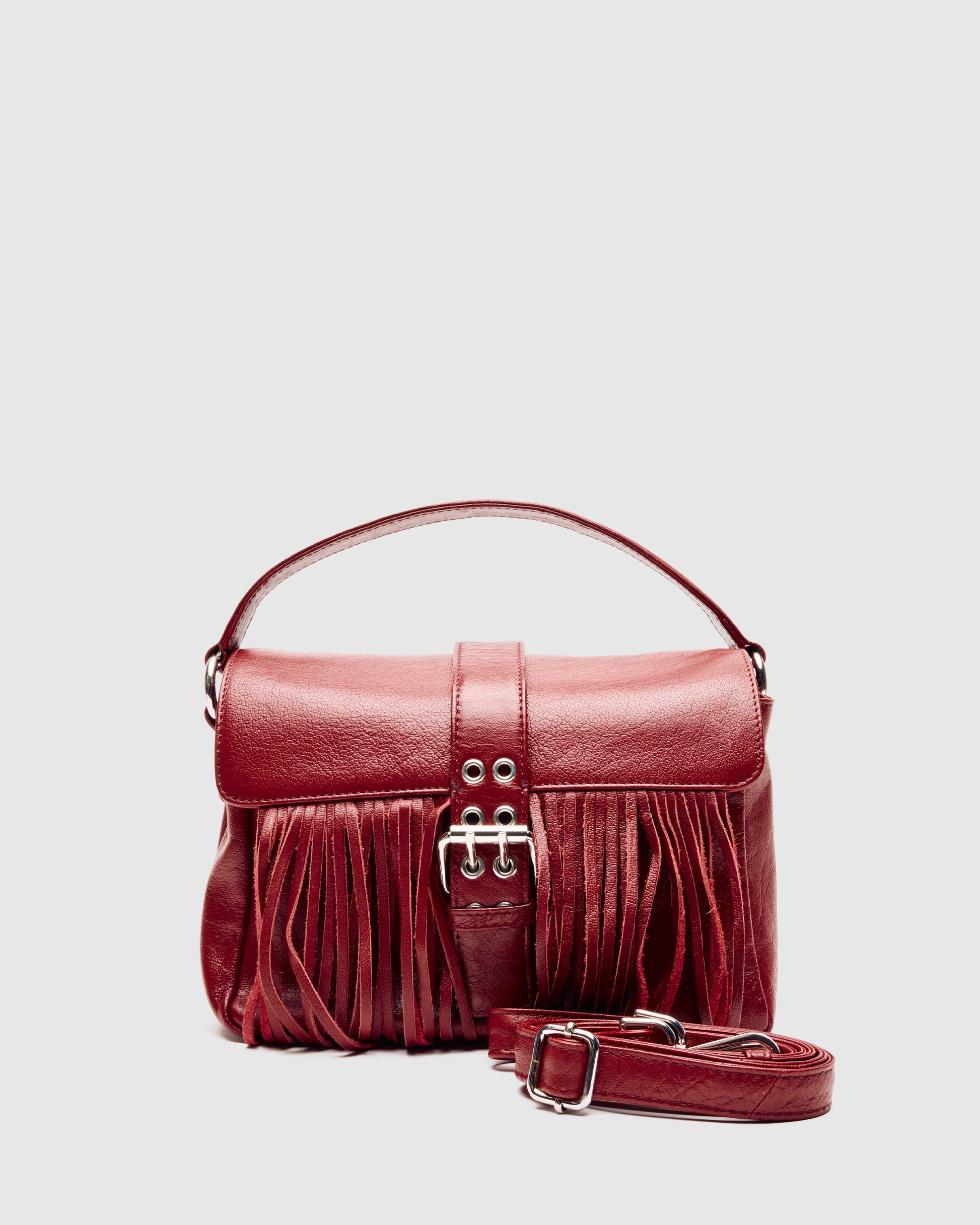 Núnoo Honey Buckle Fringe Mountain Maroon Medium Maroon