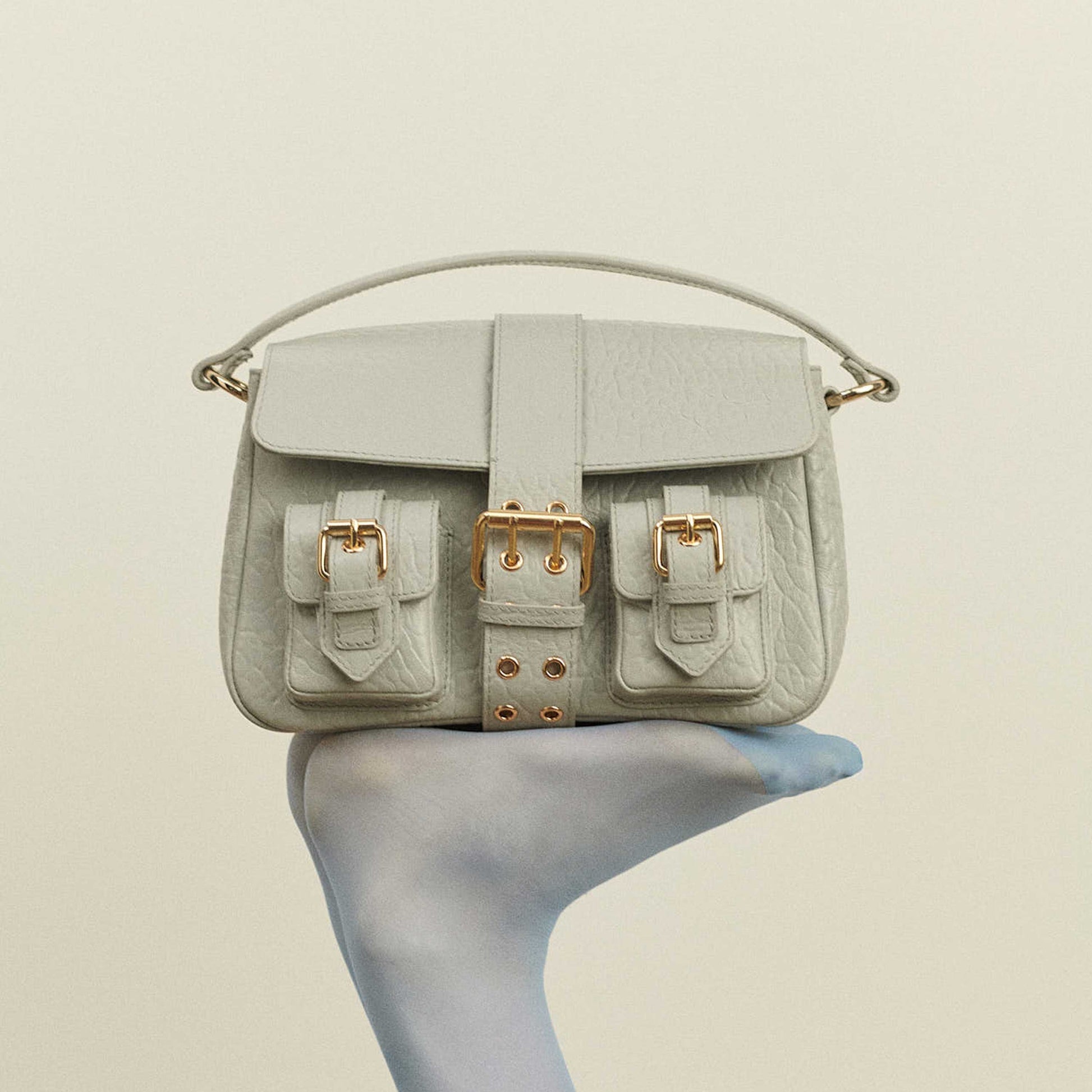 Núnoo Honey Buckle New Zealand Grey w. Gold Shoulder bags Grey