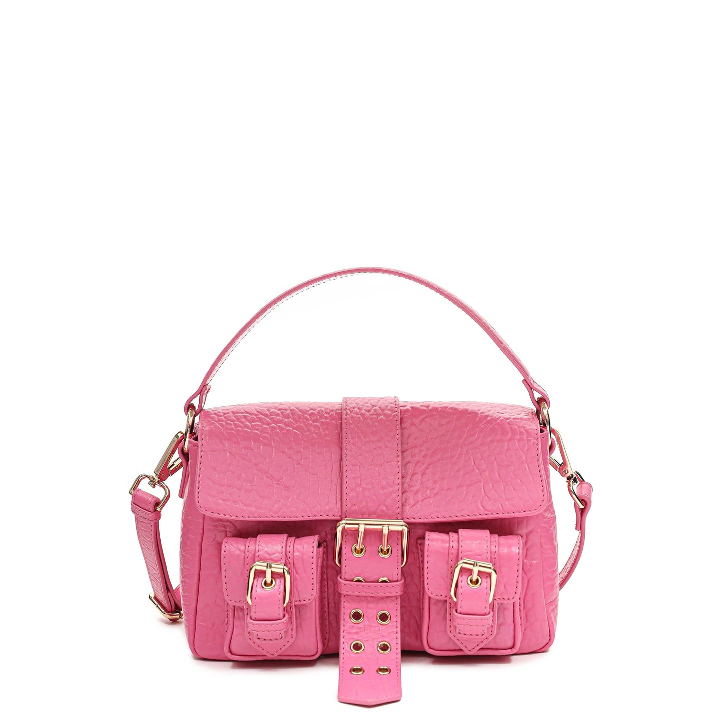 Núnoo Honey Buckle New Zealand Pink w. Gold Shoulder bags Pink