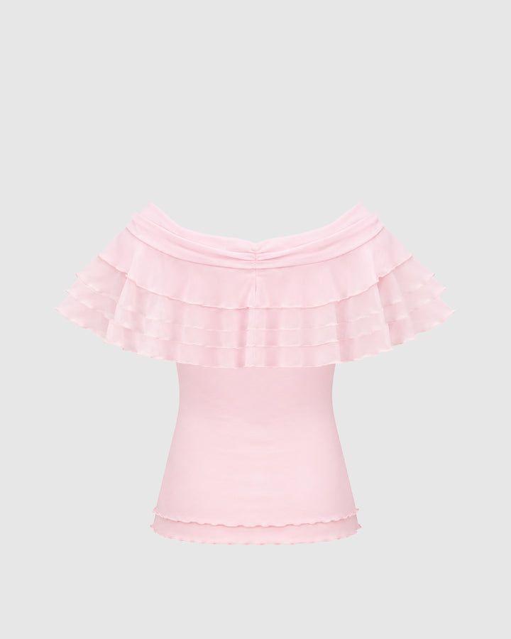 Núnoo Juliette Ruffle Top - Berg Larsen x Núnoo Berg Larsen Baby Pink
