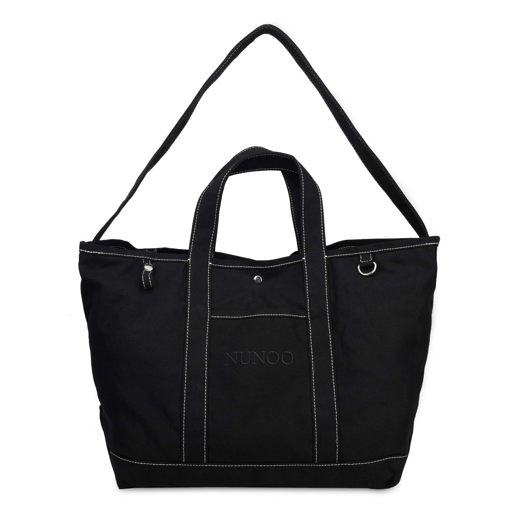 Núnoo Large Tote Recycled Canvas Black Shoulder bags Black