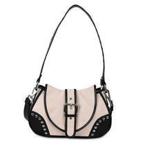 Maria Rivet Canvas Leather Off White