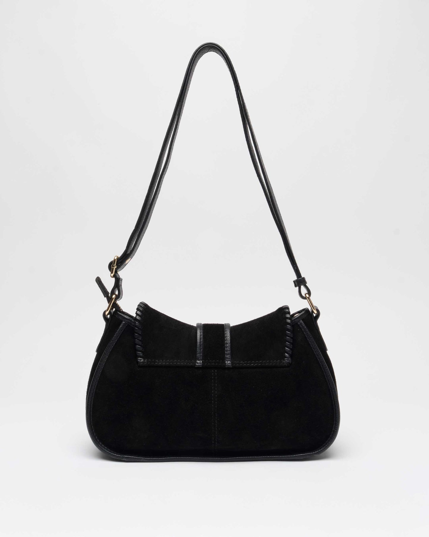 Núnoo Maria Stitch Suede Black w. Gold Medium Black