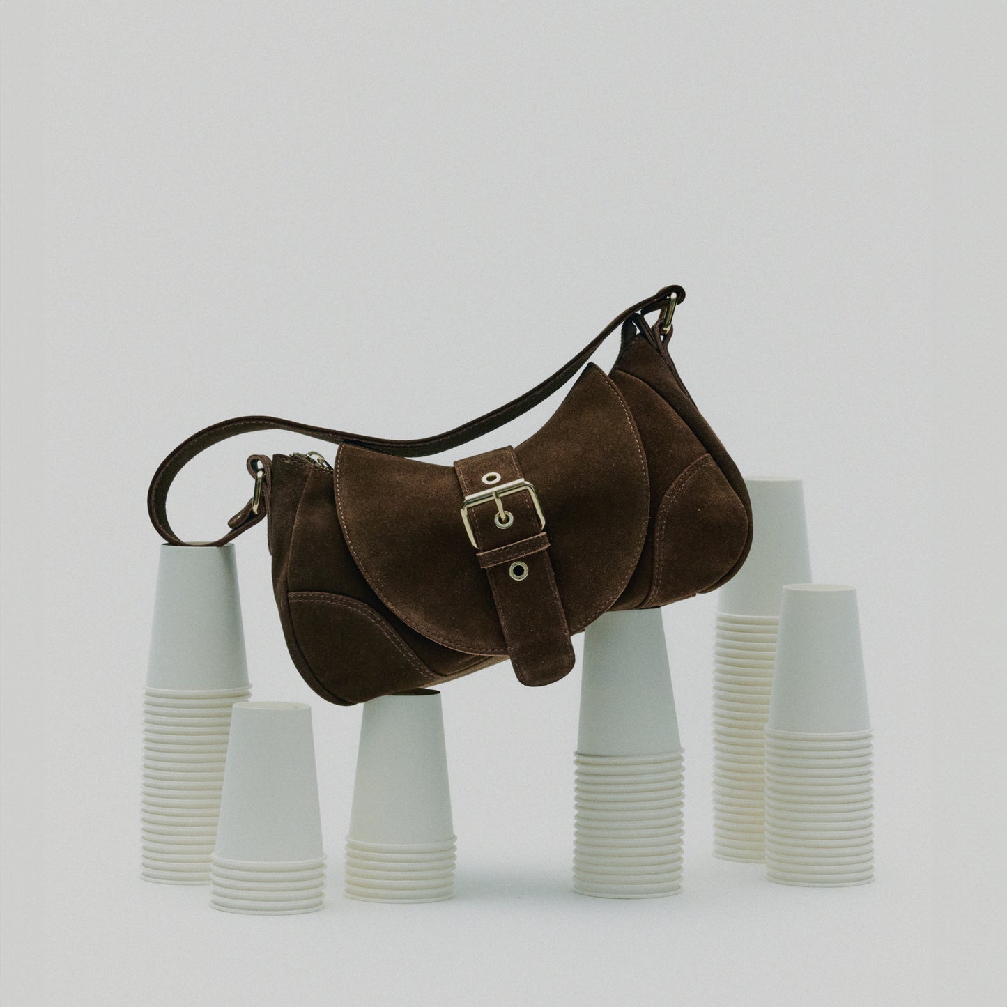 Núnoo Maria Suede Brown w. Gold Medium Brown