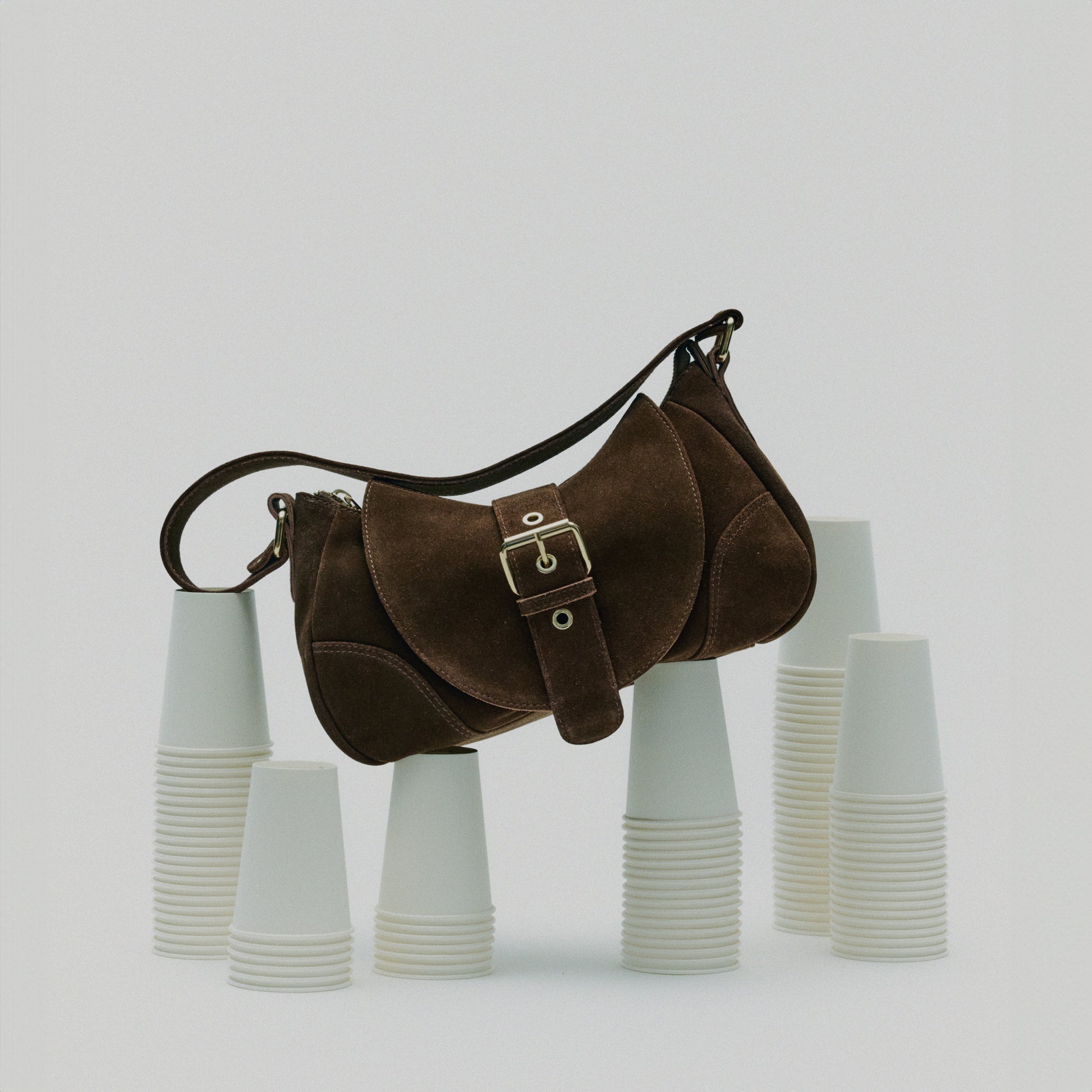 Núnoo Maria Suede Brown w. Gold Medium Brown