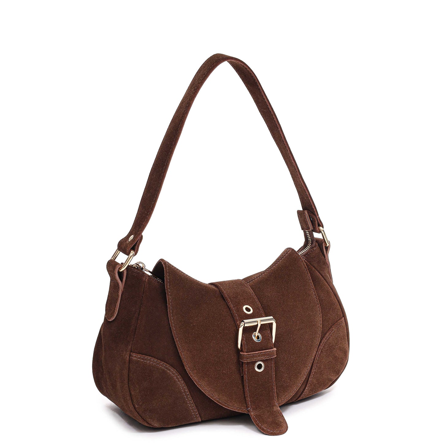 Núnoo Maria Suede Brown w. Gold Medium Brown
