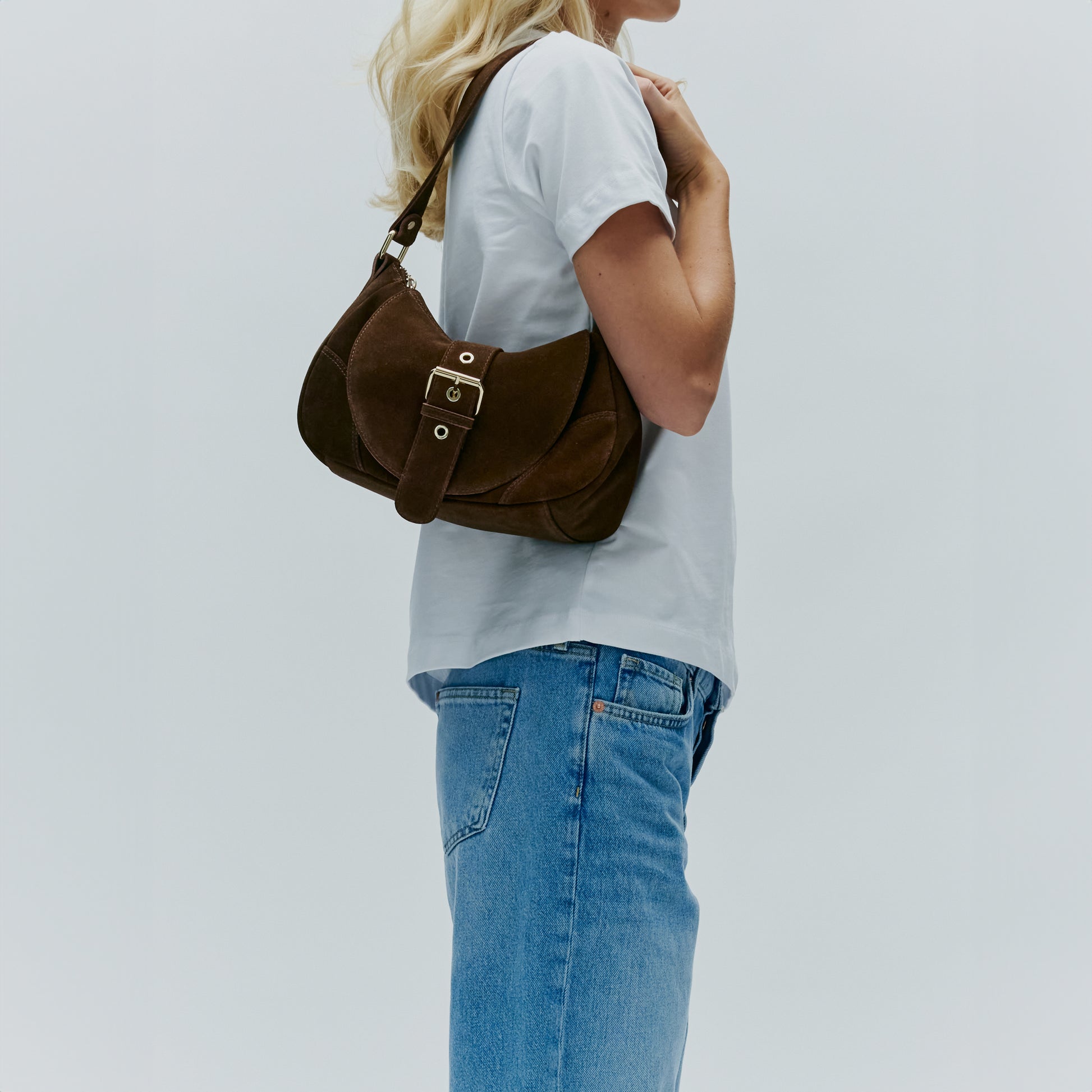 Núnoo Maria Suede Brown w. Gold Medium Brown