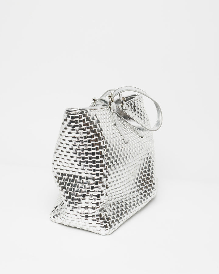 Núnoo Maxi Shopper Braided Recycled Cool Silver Maxi Silver