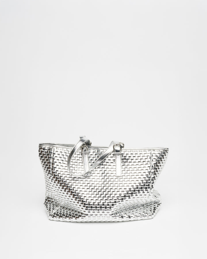 Núnoo Maxi Shopper Braided Recycled Cool Silver Maxi Silver