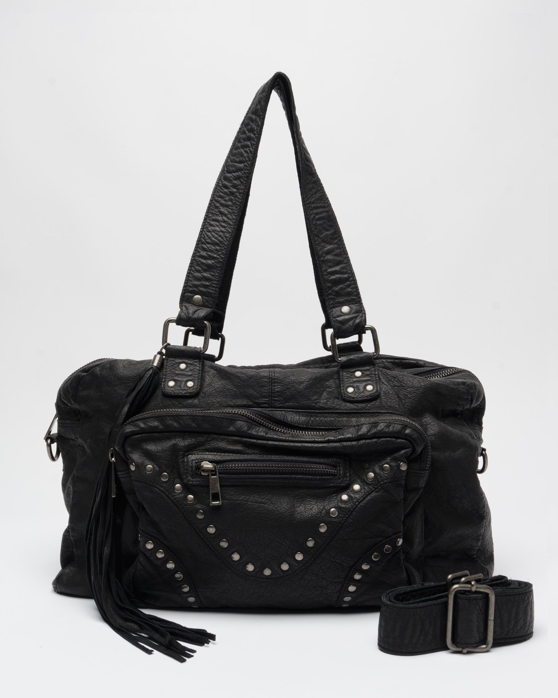 Núnoo Mille Rivet Washed Black w. Antique Silver Maxi Black