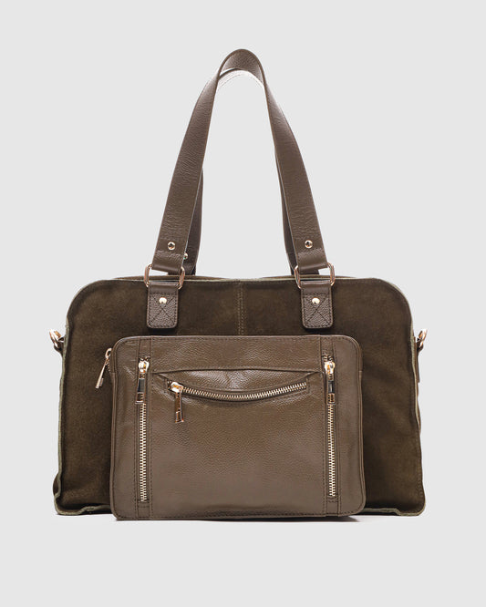 Núnoo Mille Suede Mix Dark Olive w. Gold Maxi Dark Olive