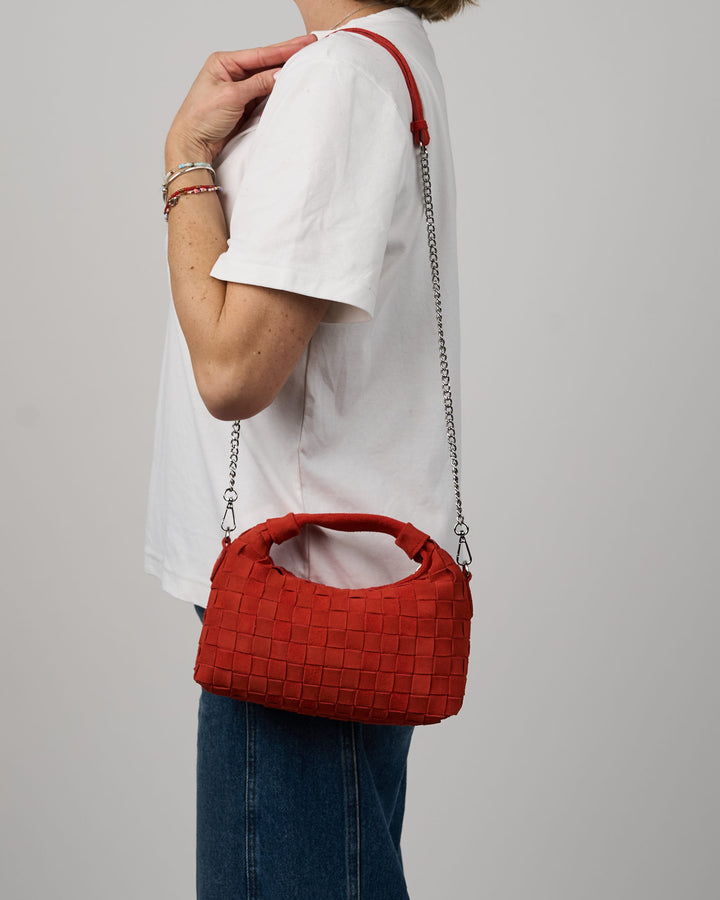 Núnoo Mini Dandy Braided Suede Red Small bag Red