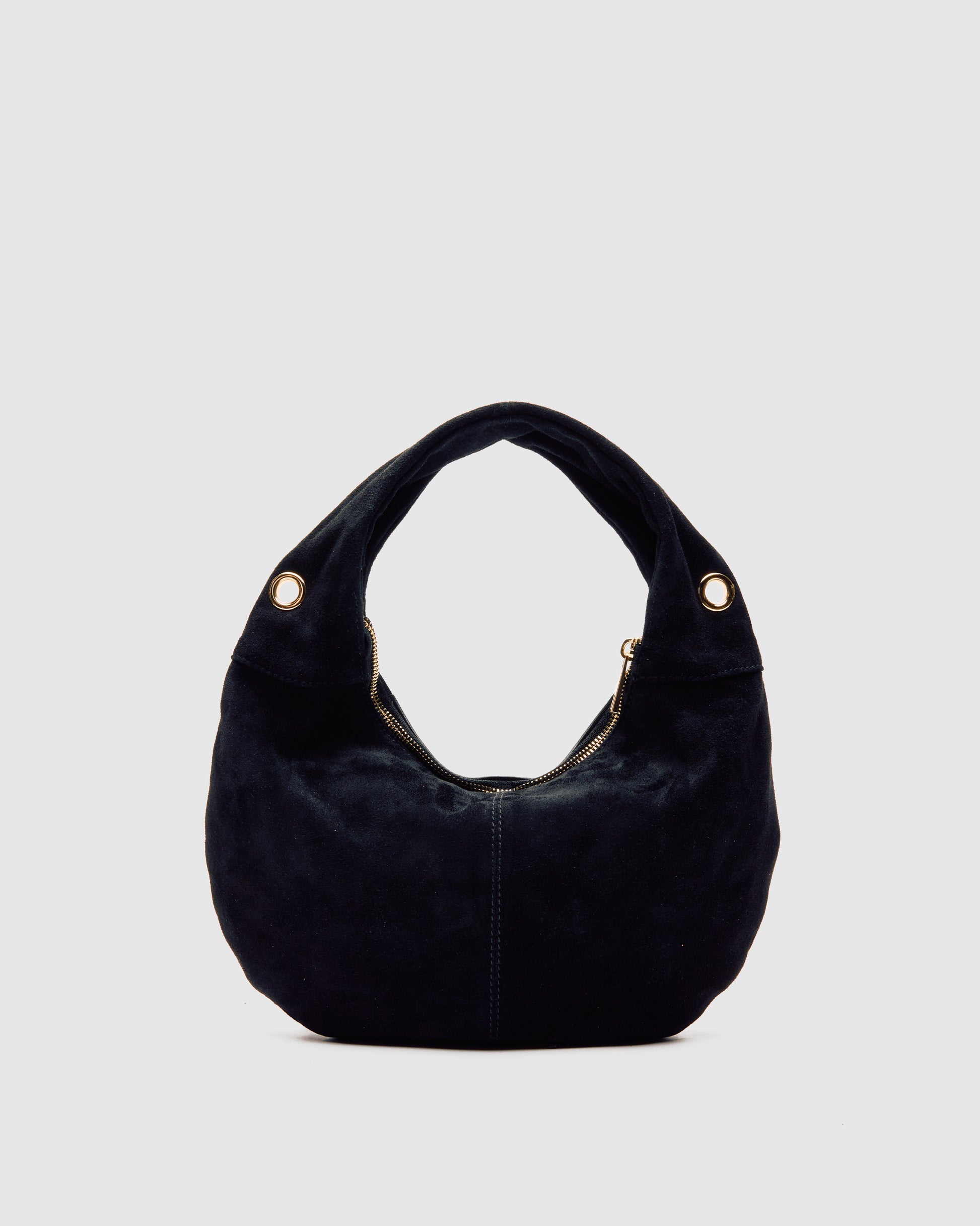 Núnoo Mini Gabi Suede Fringe Black w. Gold Small bag Black