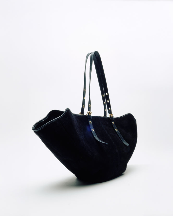 Núnoo Nora Suede Black w. Gold Maxi Black