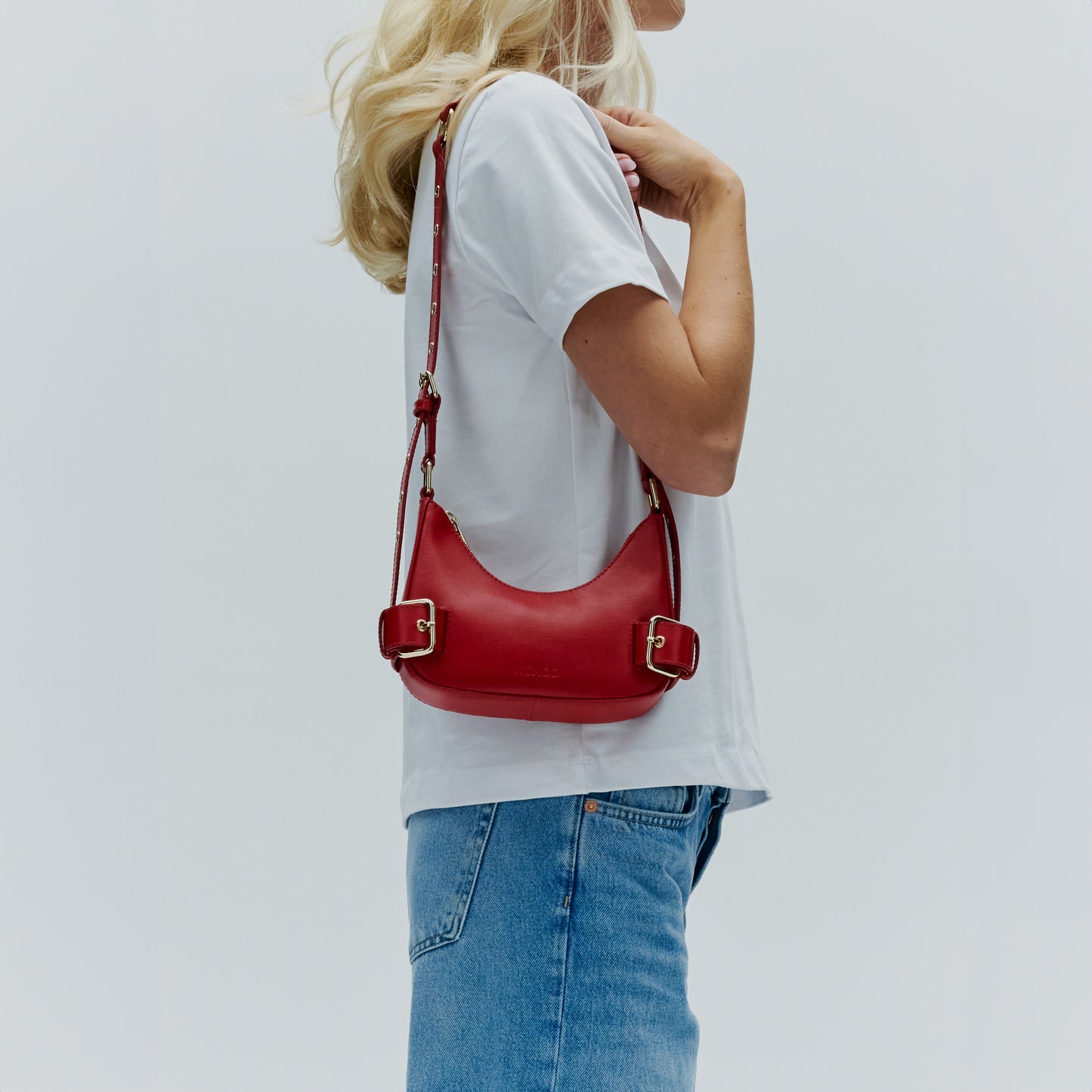 Núnoo Palma Florence Bright Red w. Gold Small bag Bright Red