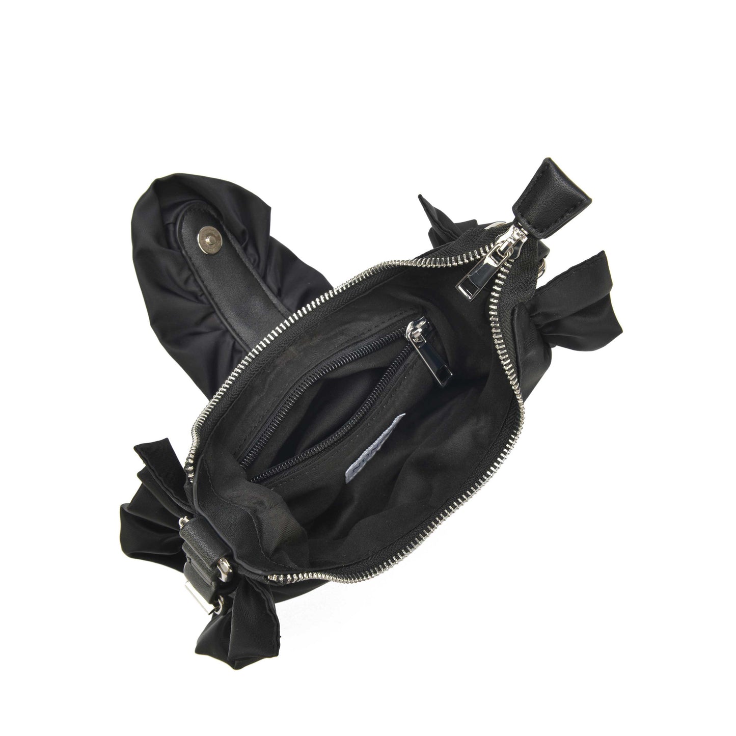 Núnoo Palma Ruffle Recycled Nylon Black Shoulder bags Black