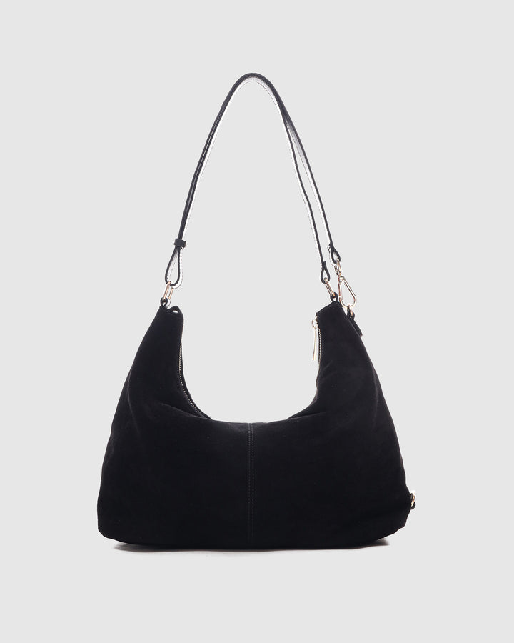 Núnoo Rio Suede Black w. Gold Large Black