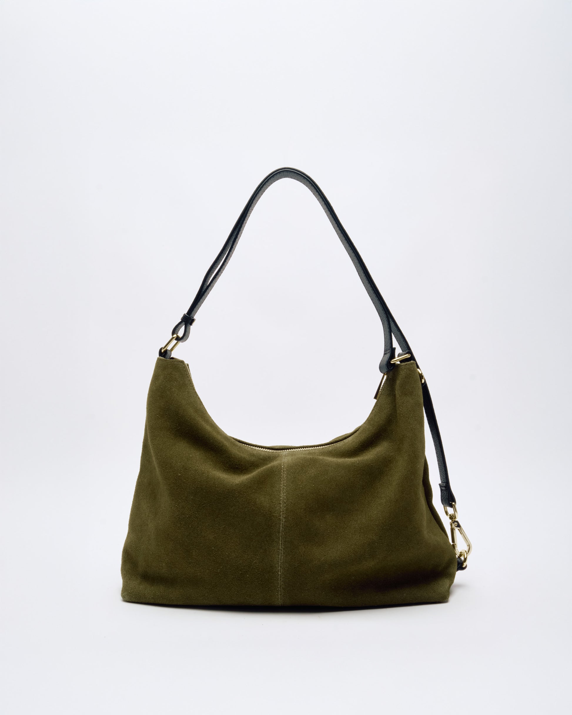 Núnoo Rio Suede Dark Olive w. Gold Large Dark Olive