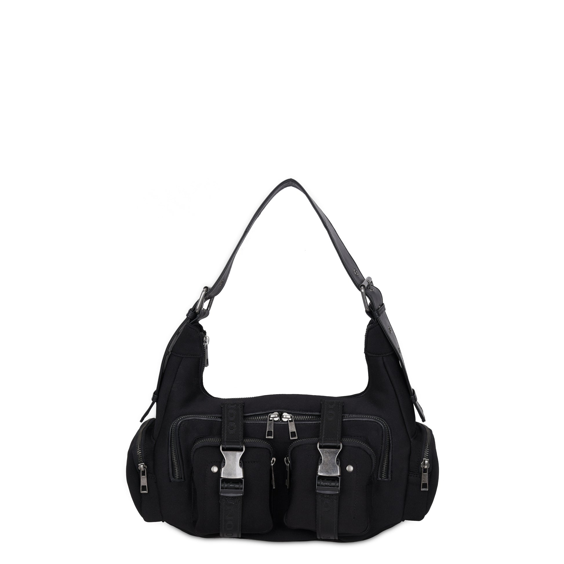 Núnoo Sally Buckle Scuba Black w. Antique Silver Medium Black