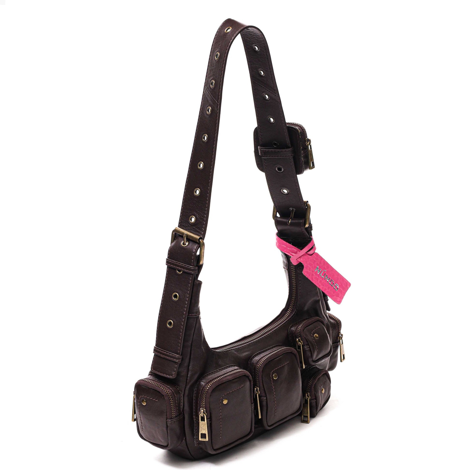 Núnoo Sally Small Pocket Sheep Brown w. gold Shoulder bags Brown