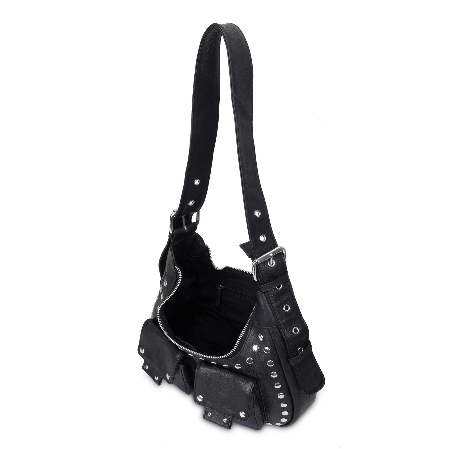 Núnoo Sally Small Rivet Smooth Black Shoulder bags Black