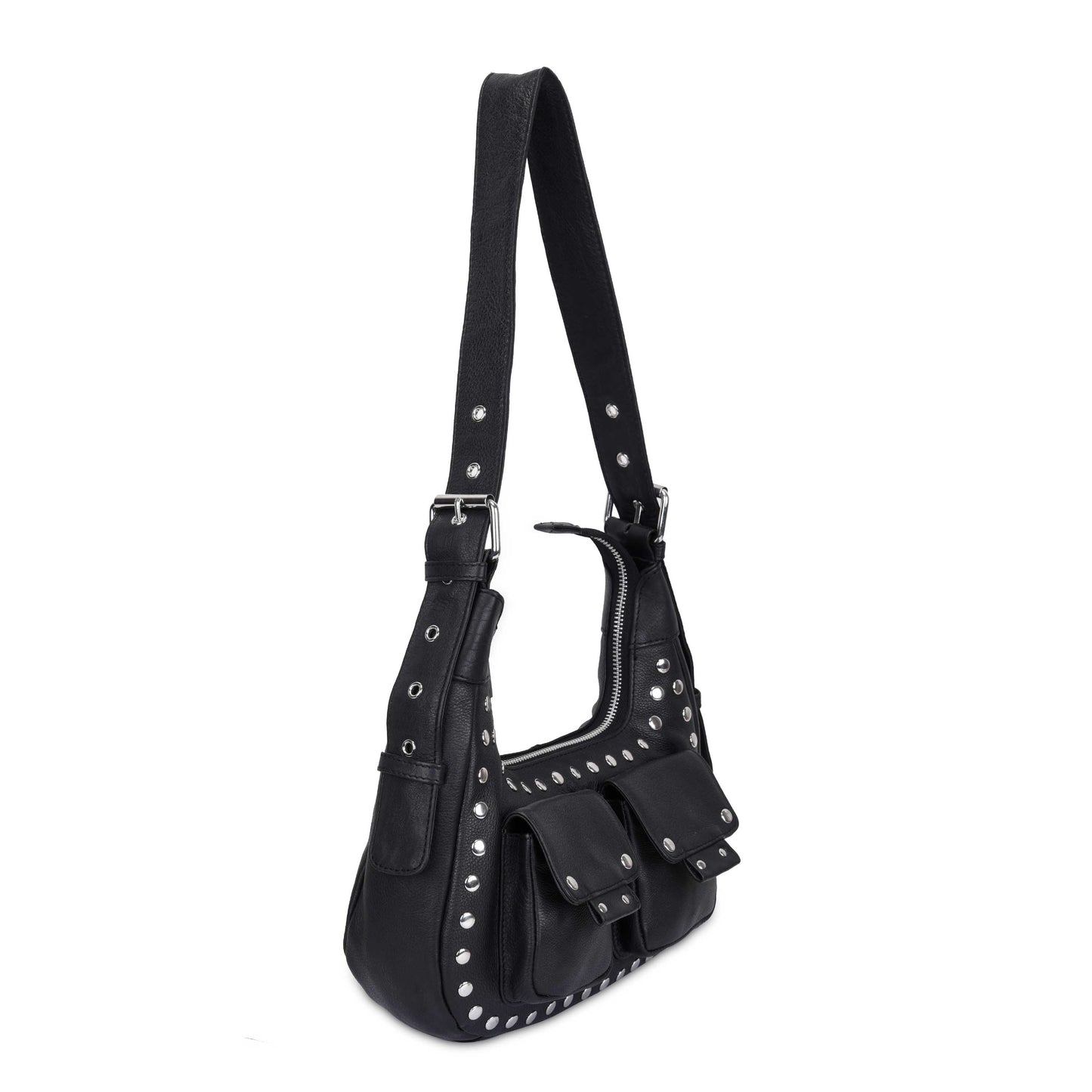 Núnoo Sally Small Rivet Smooth Black Shoulder bags Black