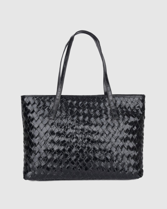 Núnoo Shopper Braided Texas Dusty Blue Large Black