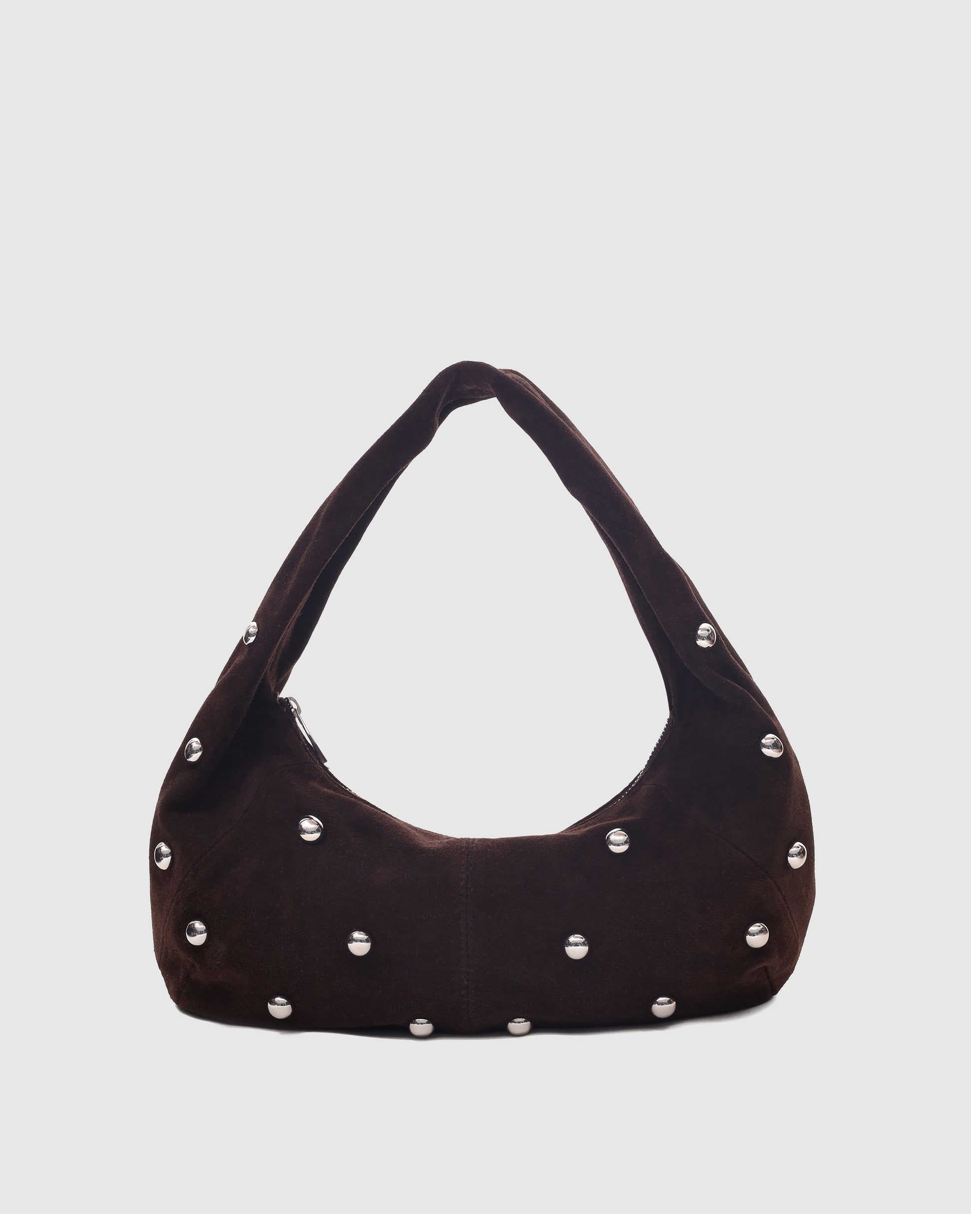 Núnoo Small Alma Rivet Suede Chocolate Large Chocolate