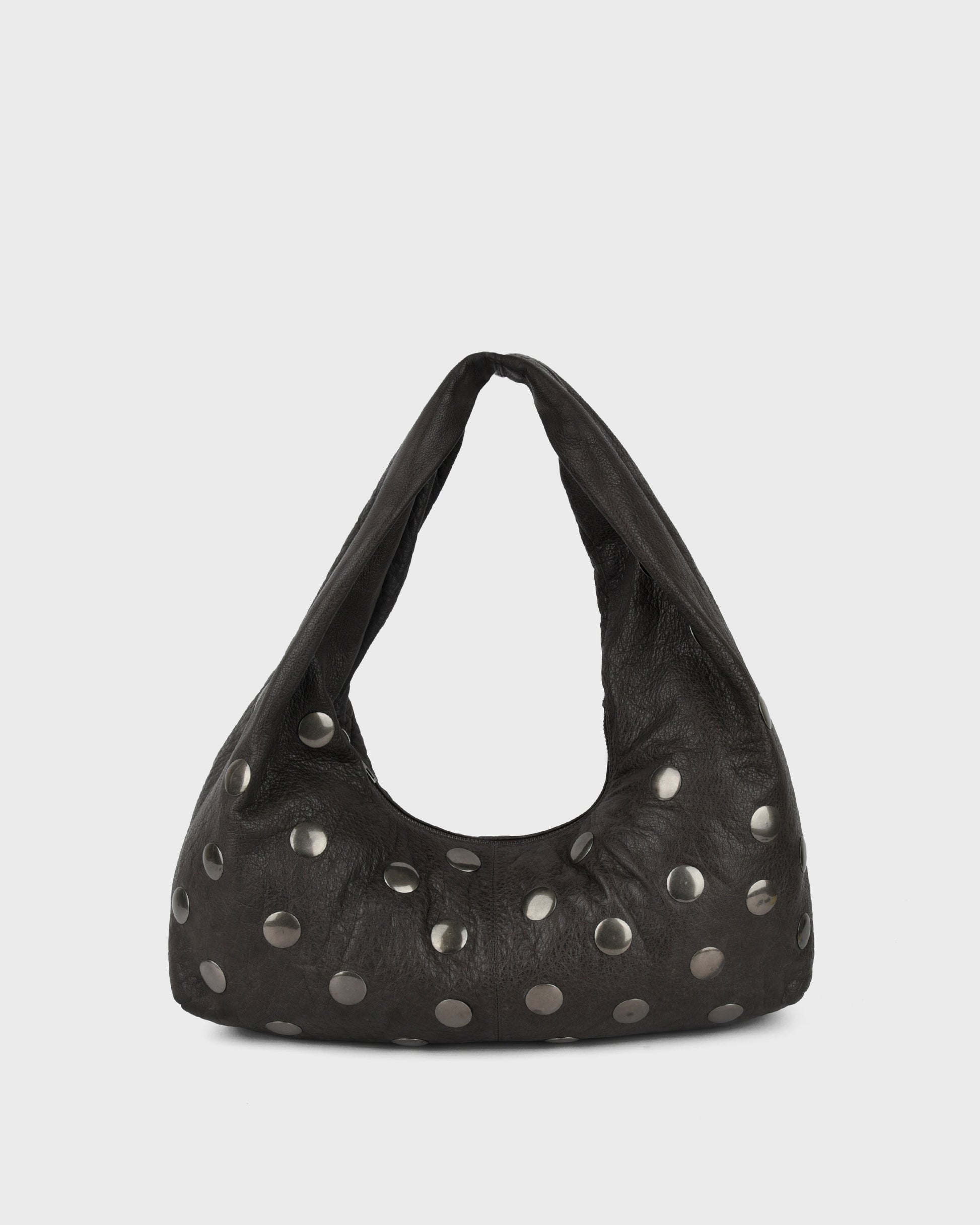 Núnoo Small Alma Rivet Washed Chocolate w. Antique Silver Medium Chocolate