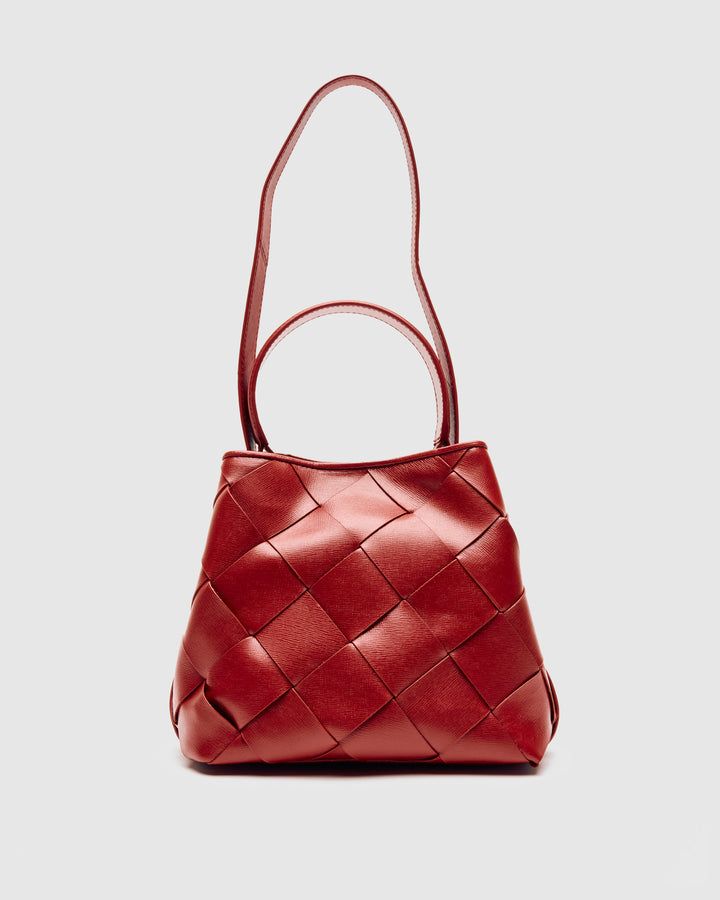 Núnoo Small Chiara Braided Florence Maroon w. Gold Medium Maroon