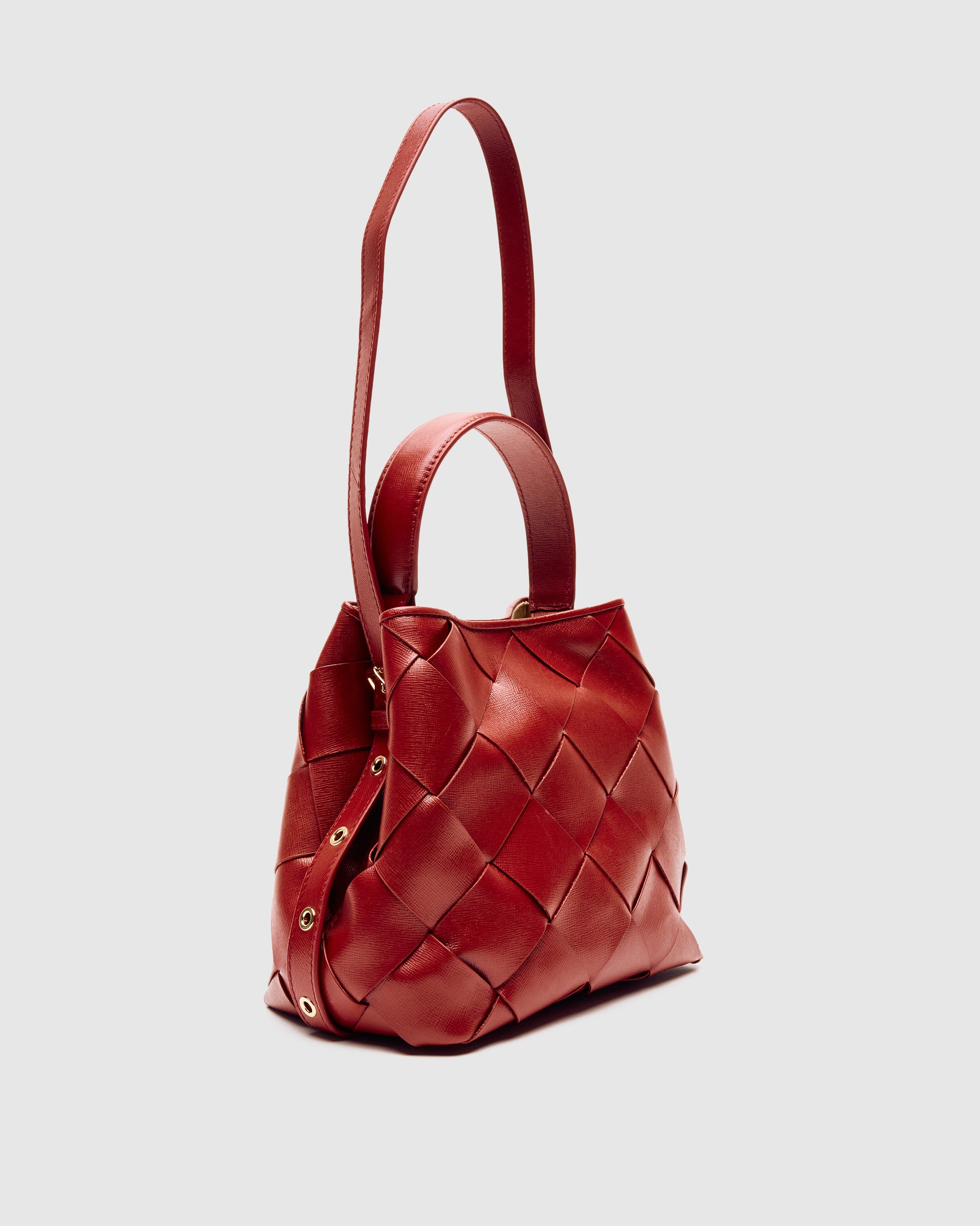 Núnoo Small Chiara Braided Florence Maroon w. Gold Medium Maroon