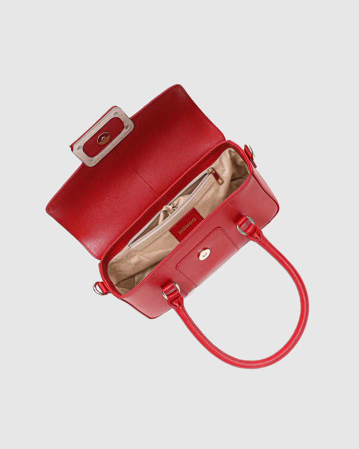 Núnoo Small Maggie Icon Florence Bright Red w. Gold Small bag