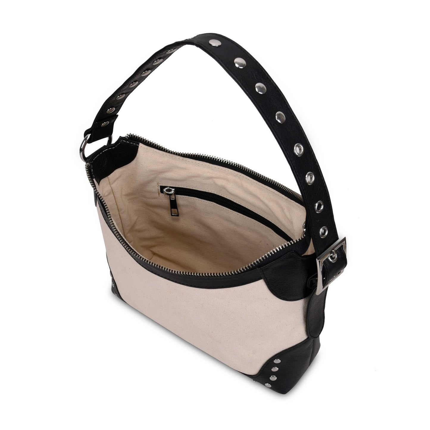 Núnoo Small Rio Rivet Canvas Leather Off White Medium Off white