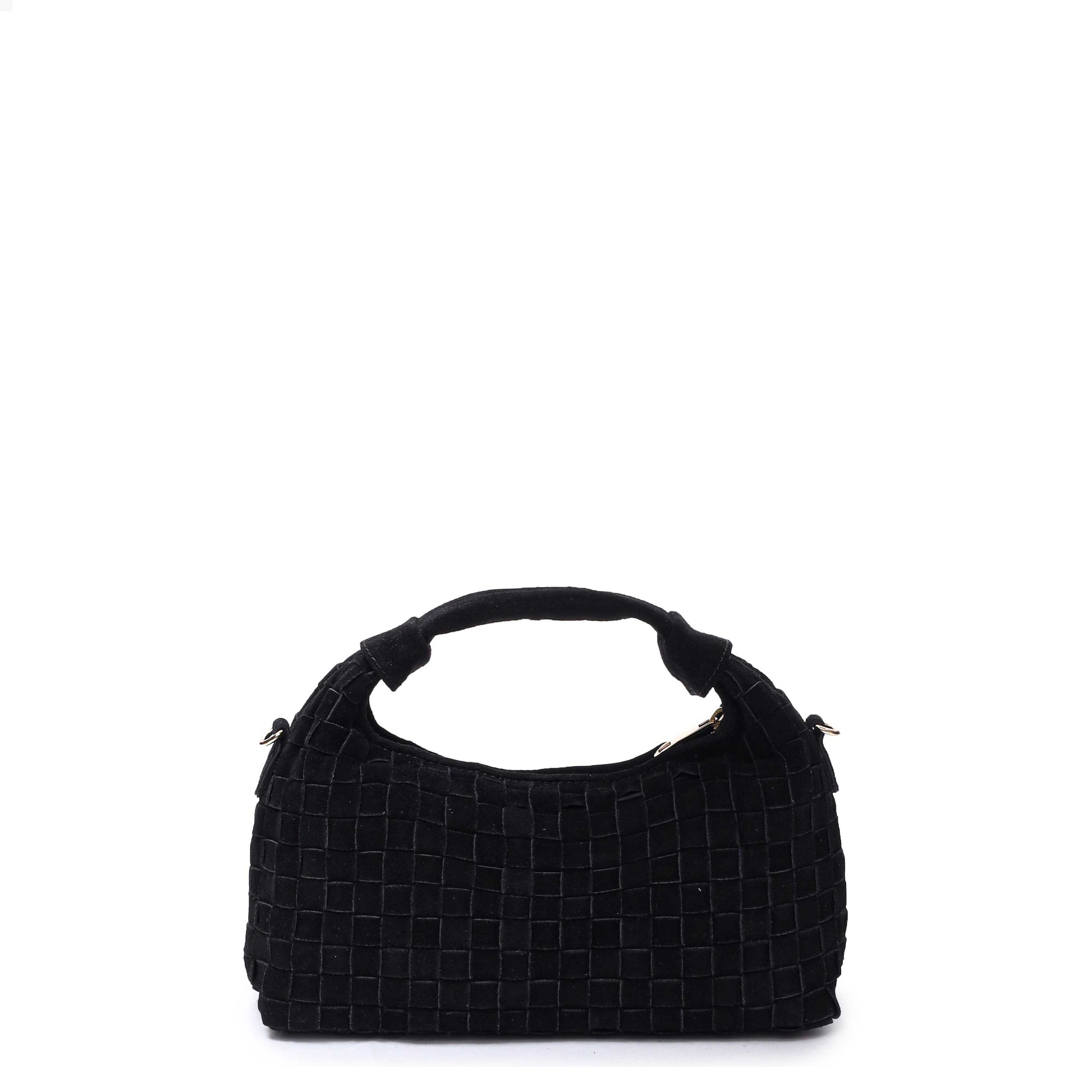 Núnoo Dandy braided suede black w. Gold Small bag Black